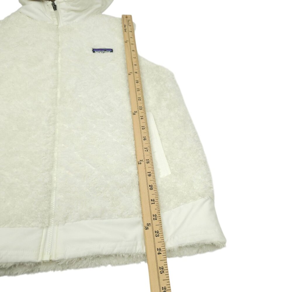 Patagonia Los Gatos Vest Hooded White Size L Reversible Fleece Zip Pockets New - Picture 12 of 16
